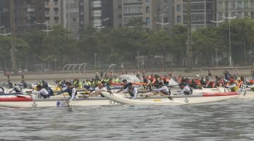 Largada da Volta à Ilha de Santo Amaro. #Paratodosverem