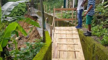 Novo acesso para pedestres é construído em morro de Santos