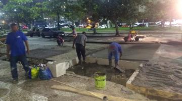 Obras da Nova Ponta da Praia de Santos são intensificadas e travessias ficam prontas antes do feriado