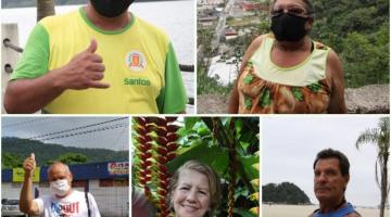 mosaico com fotos de moradores de santos #paratodosverem