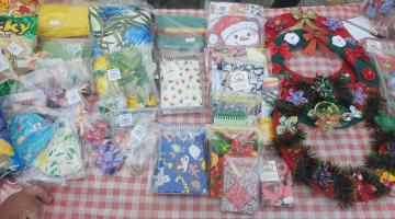 artesanatos em cima da mesa #paratodosverem