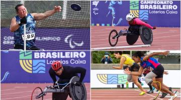 mosaico com atletas de atletismo em prova #paratodosverem