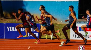 atletas correndo em pista #paratodosverem