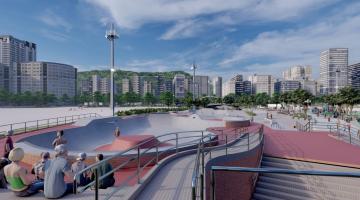 imagem gráfica da futura pista de skate #paratodosverem