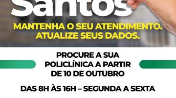 Recadastro: Usuários do SUS em Santos devem atualizar dados na policlínica a partir de segunda