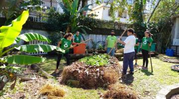 Ação ambiental em Santos conscientiza sobre aproveitamento de resíduos orgânicos e óleos