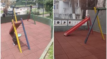 Playgrounds em morros de Santos ficam mais seguros para a criançada
