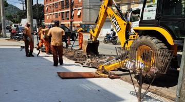 Terminam serviços de recuperação de via no bairro Marapé, em Santos