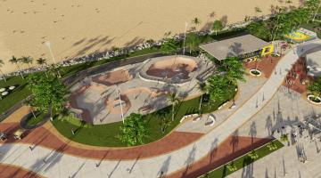 Skatepark olímpico do Novo Quebra-Mar começa a ser construído na segunda em Santos 