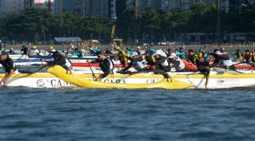 Equipe de Bertioga é bicampeã da Volta à Ilha de Santo Amaro de Canoa Havaiana em Santos