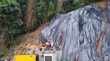 Obras que garantem mais segurança em morro de Santos entram em nova etapa