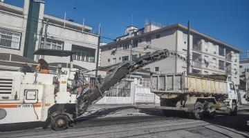 Começam obras de pavimentação em ruas do bairro Aparecida, em Santos