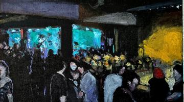 Exposição traz pinturas do Bar do Torto, point icônico de Santos