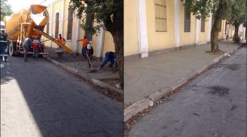 Começa a concretagem das calçadas da Rangel Pestana, em Santos