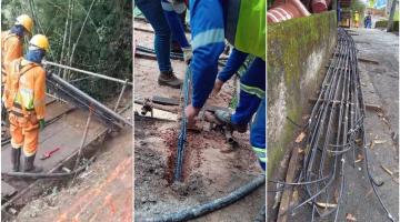 Obras de estabilização em encosta de morro de Santos entram em nova etapa