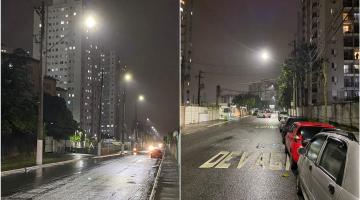 Modernização da iluminação pública beneficia ruas da Areia Branca, em Santos