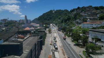 Com 90% das obras concluídas, elevado no Centro de Santos reabre ao tráfego no dia 31