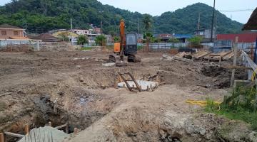 Avançam obras de fundação de nova escola na Vila Haddad, na Zona Noroeste de Santos