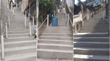 Revitalização de 12 escadarias garante mais segurança em morro de Santos