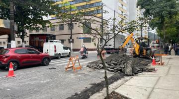 Avenida Rangel Pestana, em Santos, começa a ganhar mais uma rede de drenagem