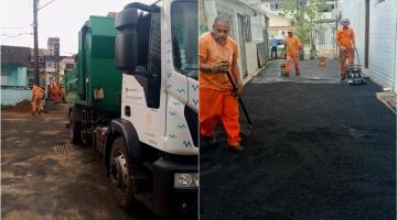 Iniciada pavimentação de praça no Embaré, em Santos