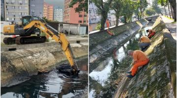 Limpeza dos canais do Saboó, em Santos, remove 600 toneladas de resíduos