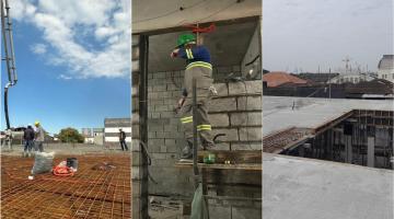 Superestrutura de nova escola municipal na Vila Nova, em Santos, está 85% pronta 