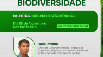 ODS Santos 2030 será tema em ciclo de palestras acadêmicas sobre biodiversidade