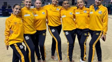 Meninas da ginástica rítmica de Santos sobem no pódio do Estadual Adulto