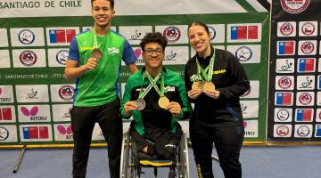 Mesatenistas paralímpicos de Santos brilham com seis medalhas em Santiago, no Chile