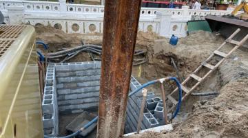 Obras para instalação de válvula antirretorno no canal 3 começam em ritmo acelerado