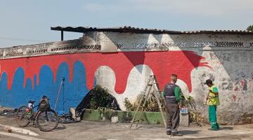 parte de um muro pintado em uma esquina #paratodosverem