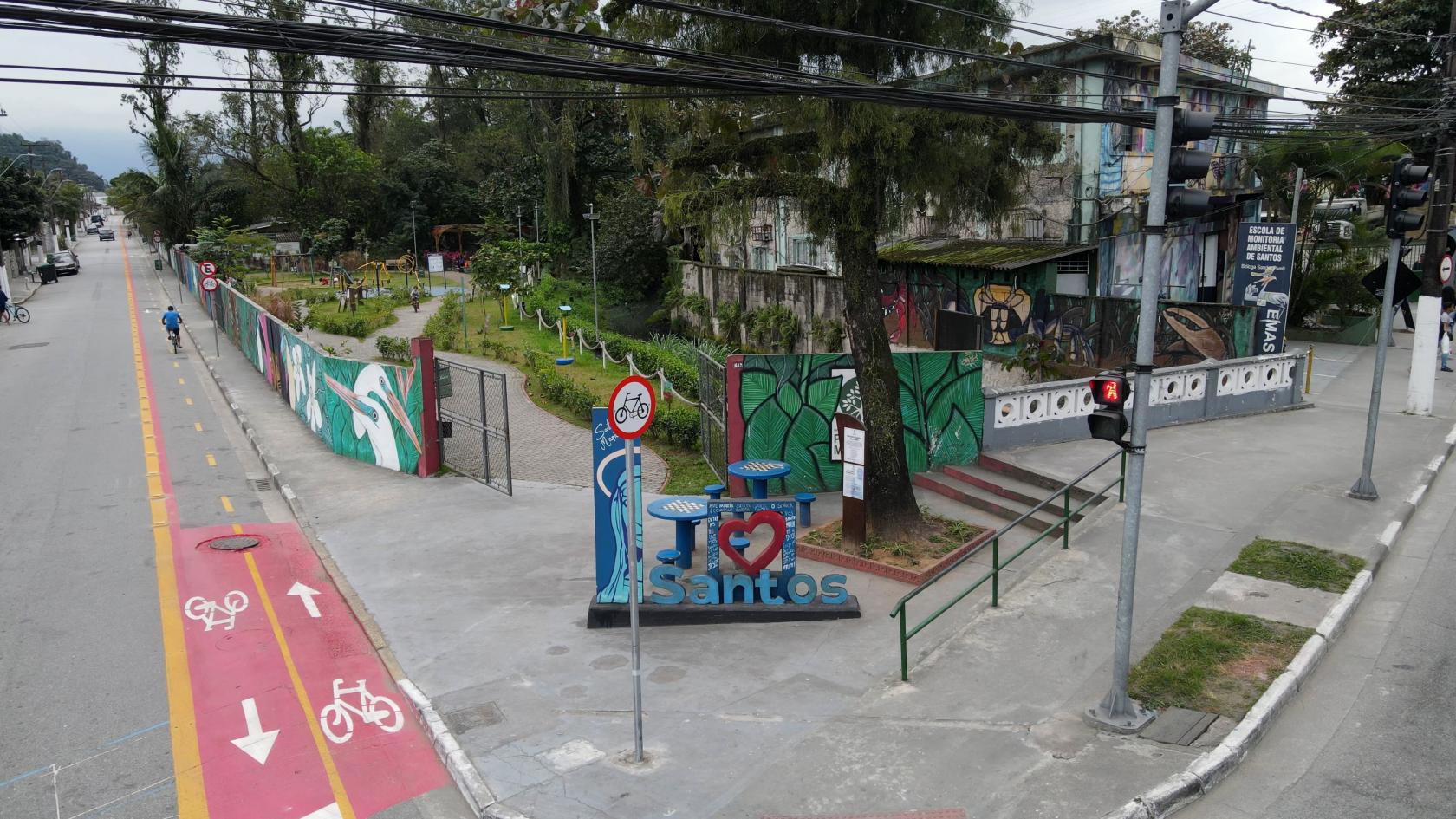 ciclista passando na ciclofaixa #paratodosverem