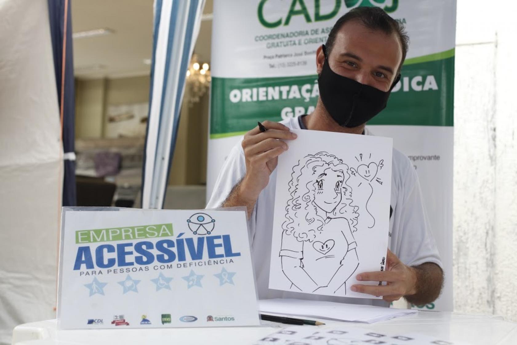 rapaz mostra caricatura #paratodosverem 