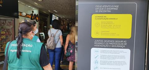 fiscais entram no shopping #paratodosverem 