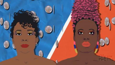 desenho de duas mulheres negras #paratodosverem 