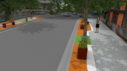 projeção em 3d de como ficará a rua #paratodosverem