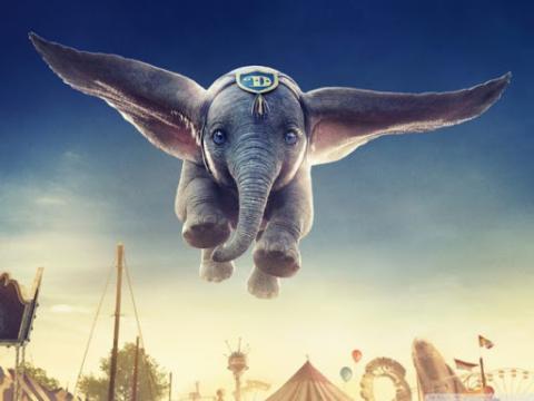 Dumbo, o elefante está voando. #Pracegover