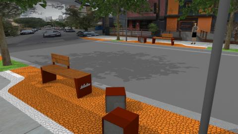 projeção em 3d de como ficará a rua #paratodosverem