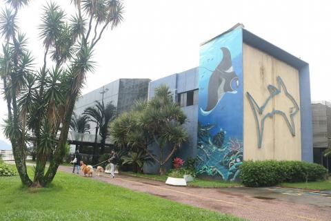 Fachada do Aquário #paratodosverem