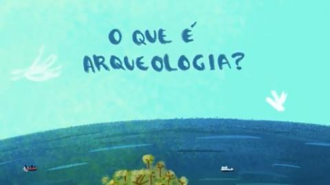 animação onde se lê O que é Arqueologia. #paratodosverem