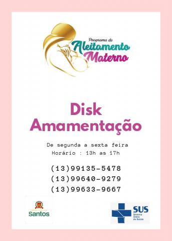 folheto do disk amamentação, com os respectivos números de telefone. #paratodosverem