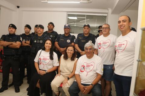 Integrantes da Guarda Municipal, Prefeitura e Santa Casa no banco de sangue. #pratodosverem
