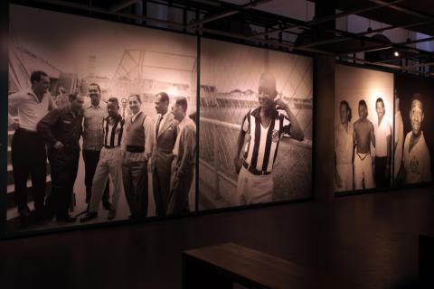 paineis com grandes fotos de pele, sozinho no campo ainda jovem, e rodeado de pessoas. #paratodsoverem