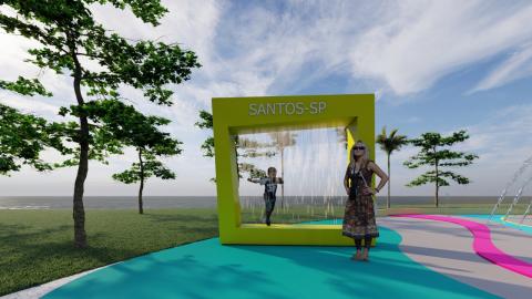 imagem em 3d de estrutura instagramável para fotos. #paratosverem