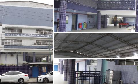 montagem mostra escola reformada #paratodosverem