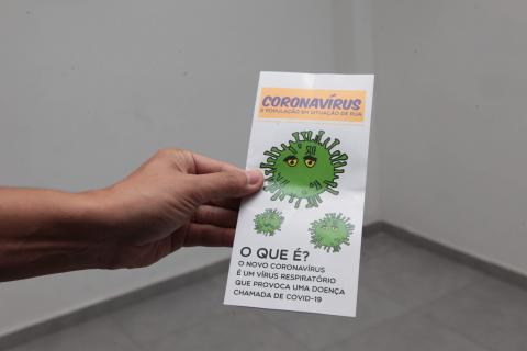 panfleto com informações sobre o vírus #paratodosverem 