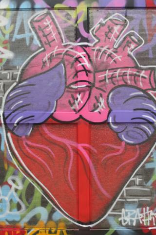 mural com desenho de coração #paratodosverem 
