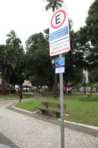 placa da zona azul digital #pracegover 