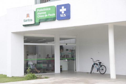 Fachada da Policlínica Alemoa/Barra Chico de Paula. #Pracegover